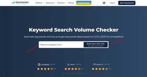 Free Keyword Search Volume Checker .